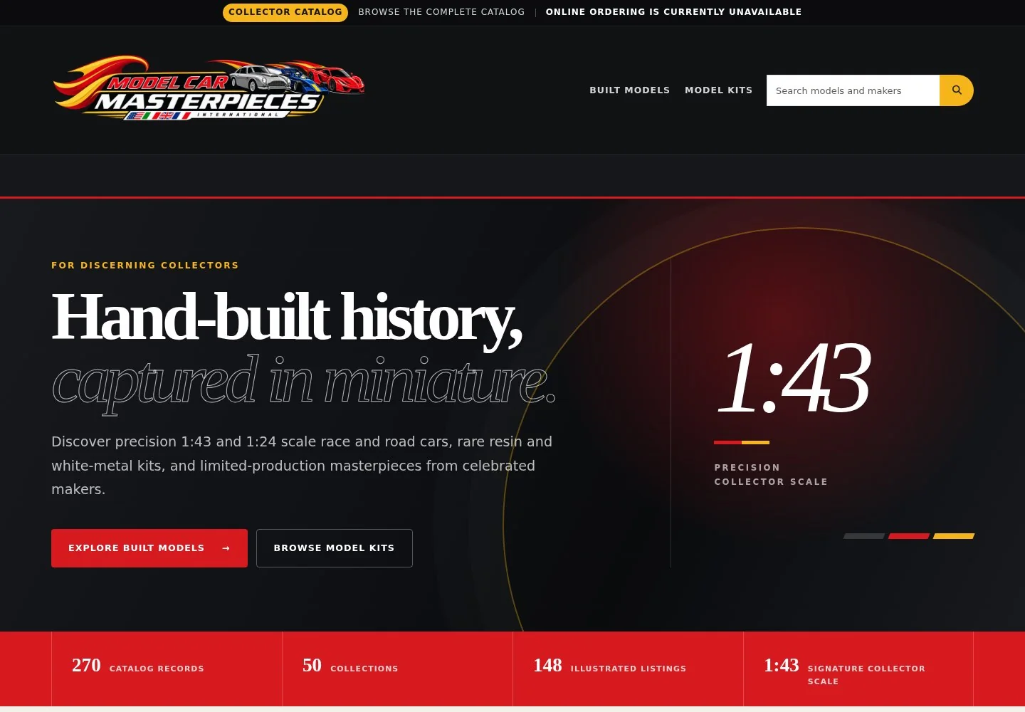 Model Car Masterpieces website preview