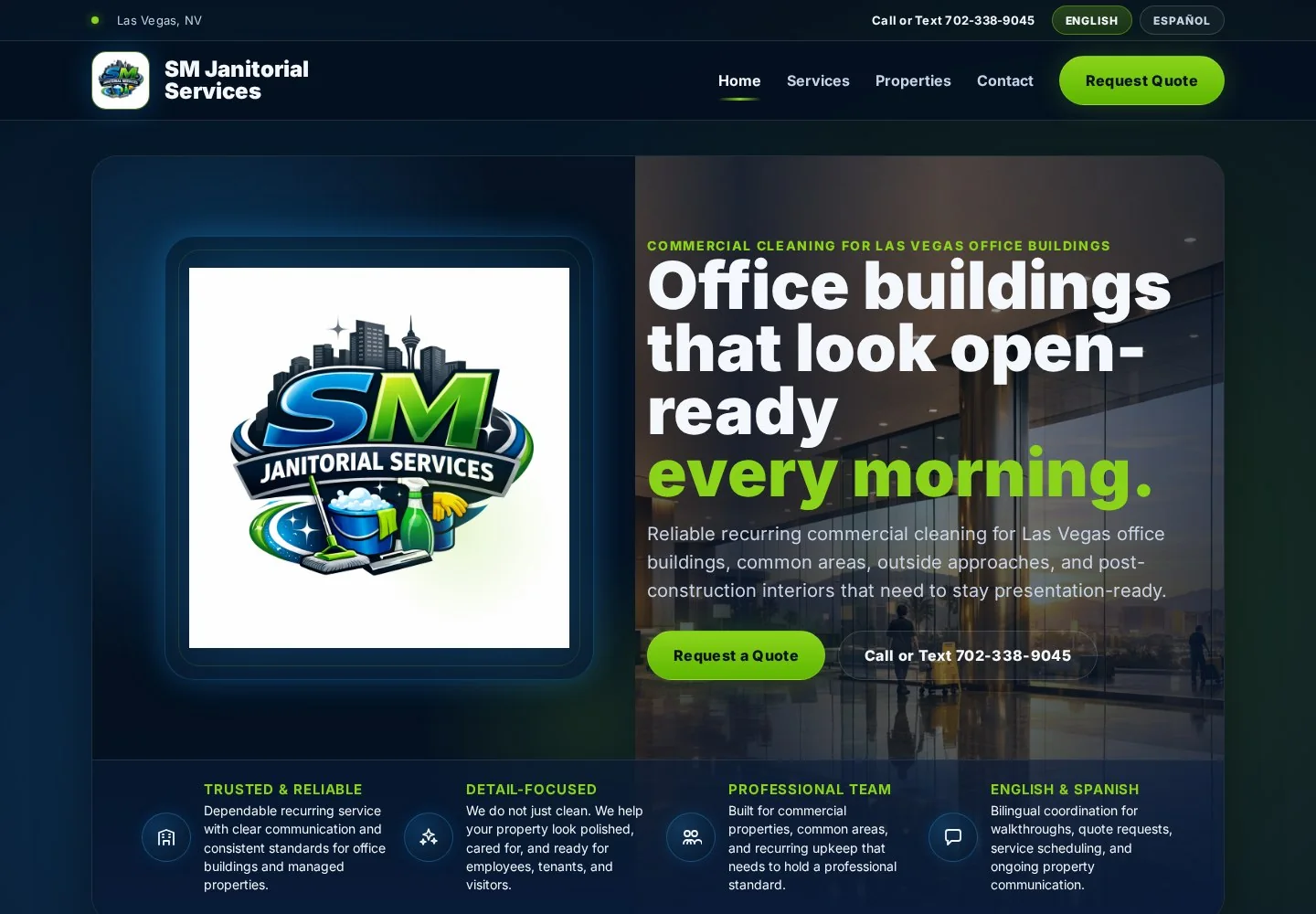SM Janitorial website preview